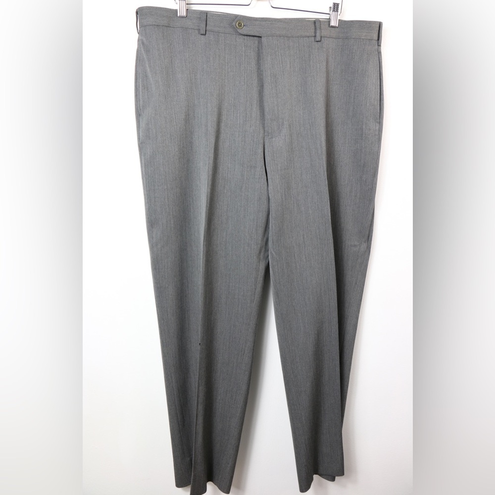Brooks Brothers 1818 Madison Mens Gray Wool Flat Front Trousers Pants 42W x 34L
